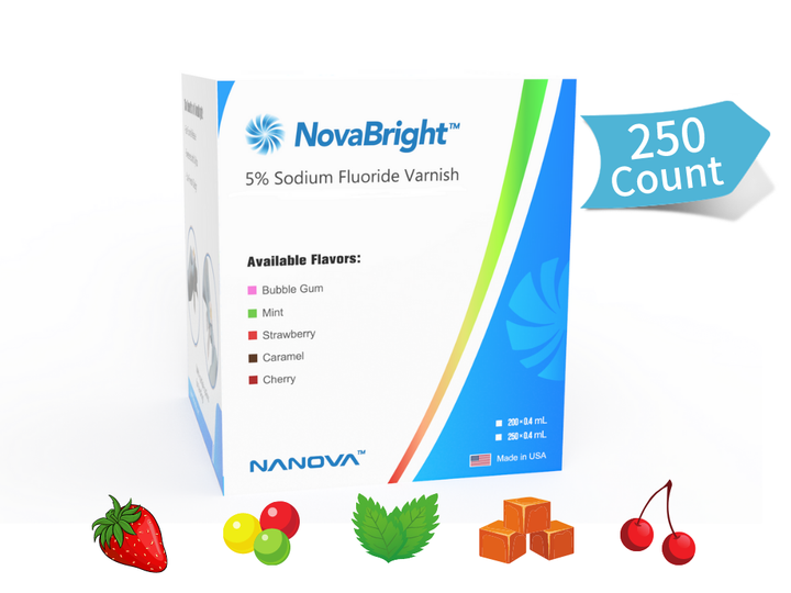 NovaBright® Fast Release 5% Sodium Fluoride Varnish - 250 x 0.4 mL Unit Dose
