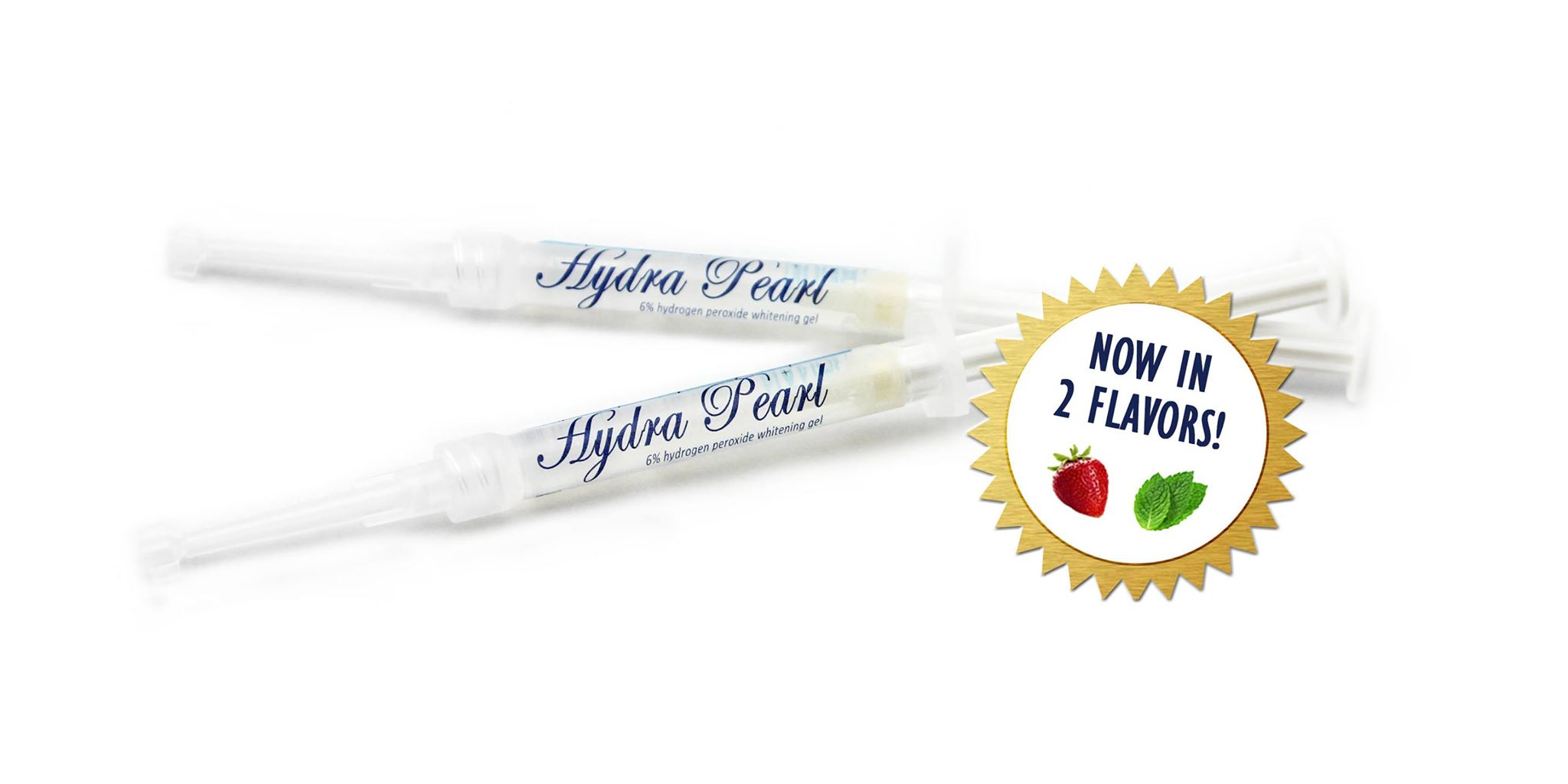 Hydra Pearl™ is a professional at-home tooth whitening gel, specially formulated to whiten teeth quickly, effectively, while minimizing tooth sensitivity. Our clear gel helps remove tooth discolorations and visibly whitens teeth in half the time of most leading brand at-home whitening gels. It helps reduce sensitivity from potassium nitrate and sodium fluoride. Mint and Strawberry are the most popular flavors.